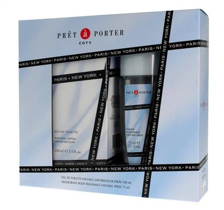 Coty Pret A Porter zestaw woda toaletowa spray 100ml + dezodorant spray 75ml