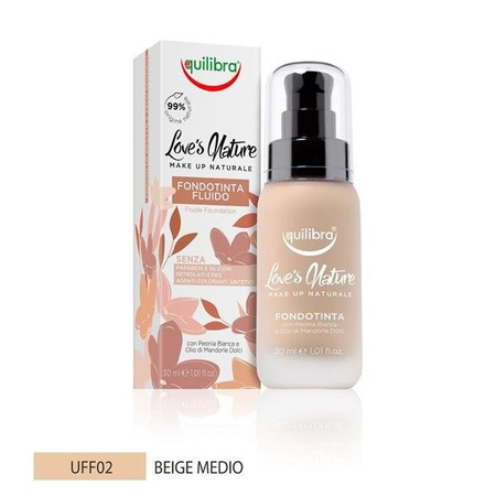 Equilibra Love's Nature Fluid Foundation podkład w płynie 02 Medium Beige 30ml