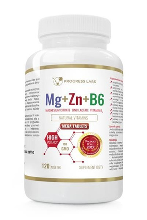 Progress Labs Witamina Mg + Zn + B6 suplement diety 120 tabletek