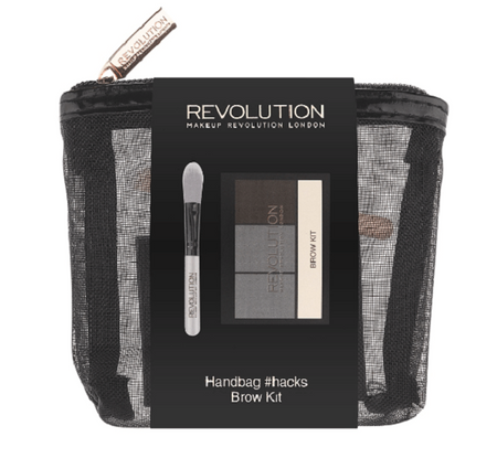 Makeup Revolution Handbag Hacks Brow Kit zestaw Eyebrow Powder puder do brwi + Eyebrow Tint cień do brwi + Brow Enhancing Wax - kosmetyczka