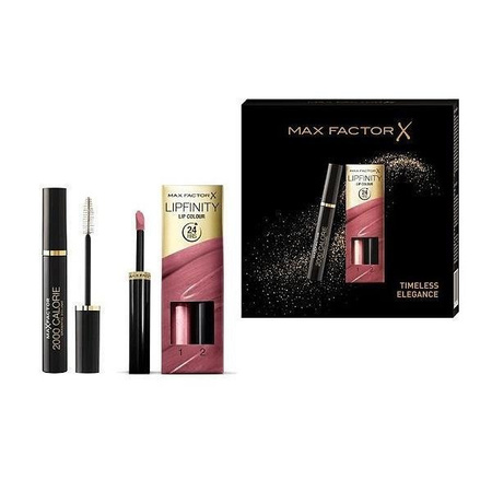 Max Factor Timeless Elegance zestaw Lipfinity Lip Colour pomadka do ust 335 Just In Love 2.3ml + Top Coat 1.9g + 2000 Calorie Mascara tusz do rzęs Black 9ml
