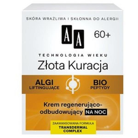 AA Technology Age 60+ Gold Cure Night Cream regenerująco-odbudowujący krem na noc 50ml