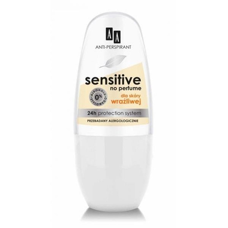 AA Sensitive Anti-Perspirant 24h dezodorant roll-on No Perfume 50ml