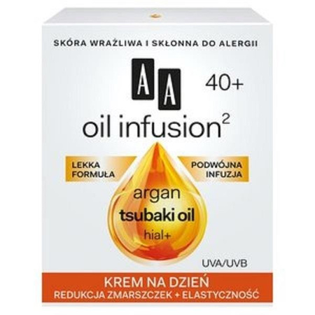 AA Oil Infusion Argan Tsubaki Oil 40+ Day Cream krem na dzień redukcja zmarszczek + elastyczność 50ml