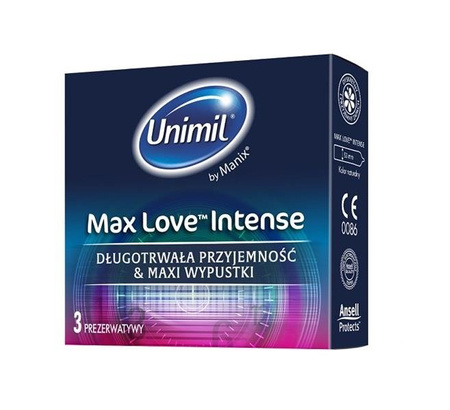 Unimil Max Love Intense lateksowe prezerwatywy 3szt