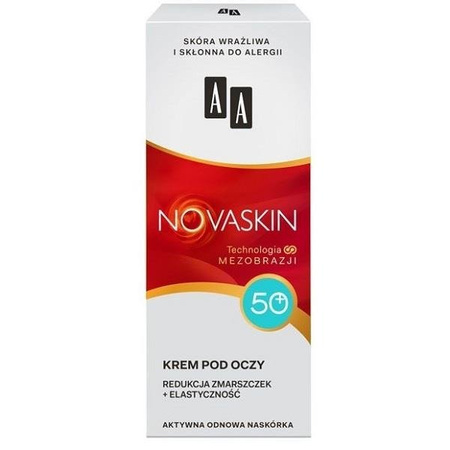 AA Novaskin Eye Cream 50+ krem pod oczy redukcja zmarszczek + elastyczność do skóry wrazliwej skłonnej do alergii 15ml