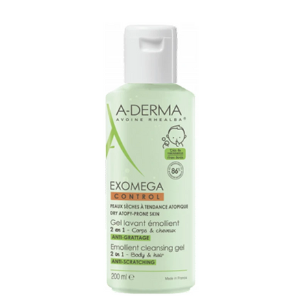 Aderma Exomega control żel emolient 2w1 do mycia ciała i włosów 200 ml