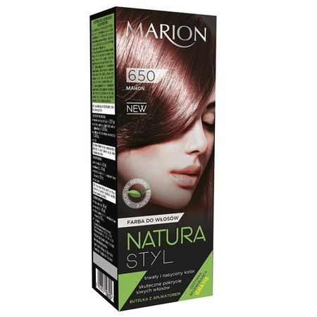 Marion Natura Styl farba do włosów 650 Mahoń 80ml + odżywka 10ml