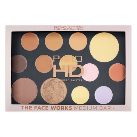 Makeup Revolution Pro HD Palette The Works paleta cieni do powiek  Medium/Dark 27g