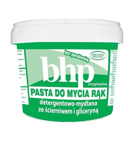 Pollena Ostrzeszów BHP pasta do mycia rąk detergentowo-mydlana ze ścierniwem i gliceryną 500g