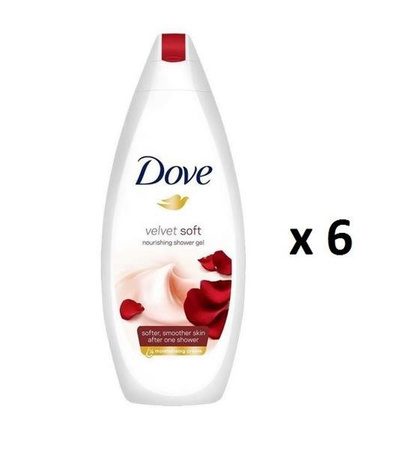 Dove Velvet Soft Shower Gel żel pod prysznic 6x250ml