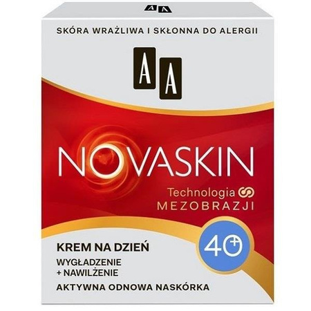 AA Novaskin Face Cream 40+ krem na dzień wygładzenie + nawilżenie do skóry wrazliwej skłonnej do alergii 50ml