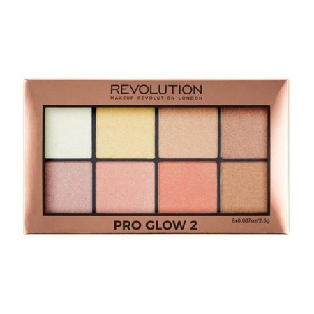 Makeup Revolution Pro Glow 2 paleta 8 rozświetlaczy 8x2,5g