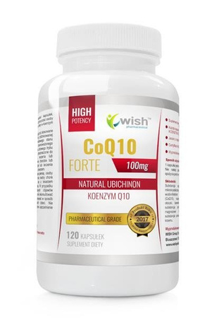 WISH Koenzym Q10 Forte 100mg Natural Ubichinon suplement diety 120 kapsułek