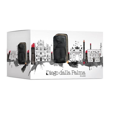 Diego Dalla Palma MakeUp Labbra zestaw  MakeUp Studio Mattissimo Matt Lipstick pomadka do ust 3.5g + Lip Pencil konturówka do ust 1.1g + kosmetyczka