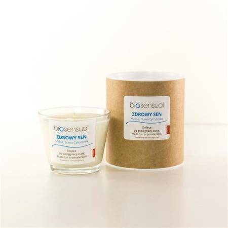 Biosensual Zdrowy Sen świeca aromaterapeutyczna Melisa & Trawa Cytrynowa 100ml