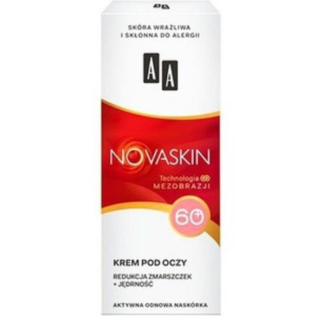 AA Novaskin Eye Cream 60+ krem pod oczy redukcja zmarszczek + jędrność do skóry wrazliwej skłonnej do alergii 15ml
