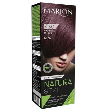 Marion Natura Styl farba do włosów 630 Intensywny Burgund 80ml + odżywka 10ml