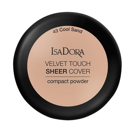 IsaDora Velvet Touch Sheer Cover Compact Powder 43 Cool Sand - Puder w kompakcie 7,5g   +  [ G  R  A  T  I  S  :  MINI-MASKARA ISADORA ]