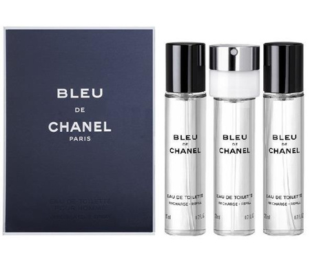 Chanel Bleu de Chanel Pour Homme woda toaletowa spray + wkłady 3x20ml /Zestaw/