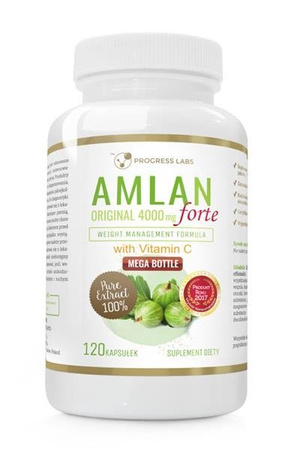 Progress Labs Amlan Forte 4000mg + Witamina C suplement diety 120 kapsułek