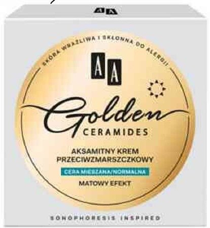 AA Golden Ceramides Velvet Anti-Wrinkle Cream aksamitny krem przeciwmarszczkowy do cery mieszanej i normalnej 50ml