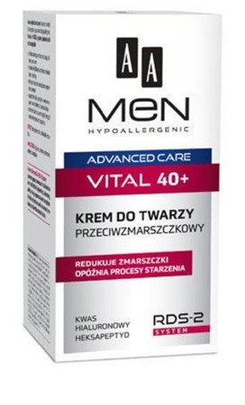 AA Men Advanced Care Face Cream Vital 40+ przeciwzmarszkowy krem do twarzy 50ml