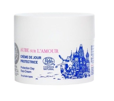 Natura Siberica Aube Sur L'Amour Protection Day Face Cream ochronny krem do twarzy na dzień Hydrolat z Róż Rose de Grasse & Wiesiołek 50ml